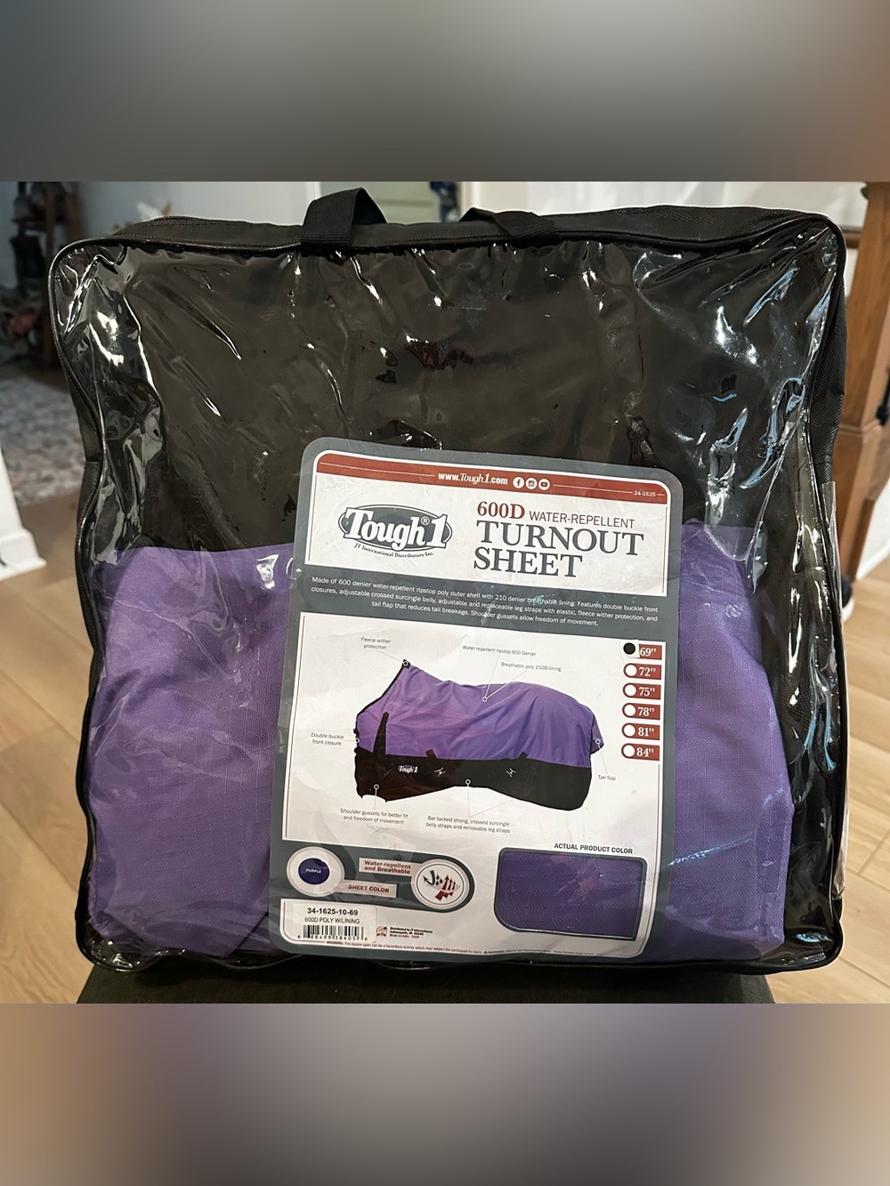 Tough 1 600D Water Repellant Horse Turnout Sheet 69” Purple